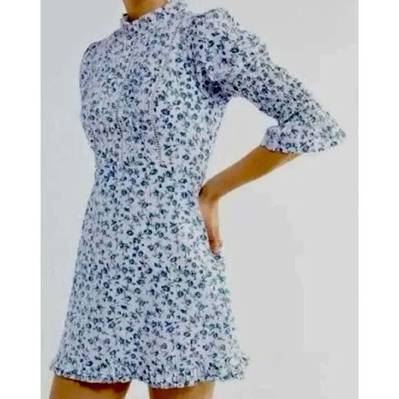 Urban Outfitters & Laura Ashley Maisy Mock Neck Floral Dress XS - Picture 1 of 10